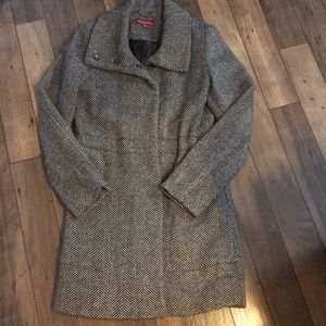 Herringbone wool pea coat